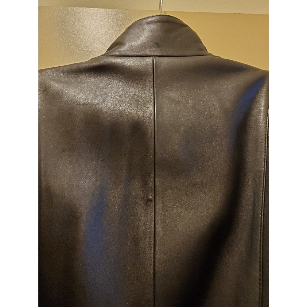 Black Leather Jacket With Belt - image 5